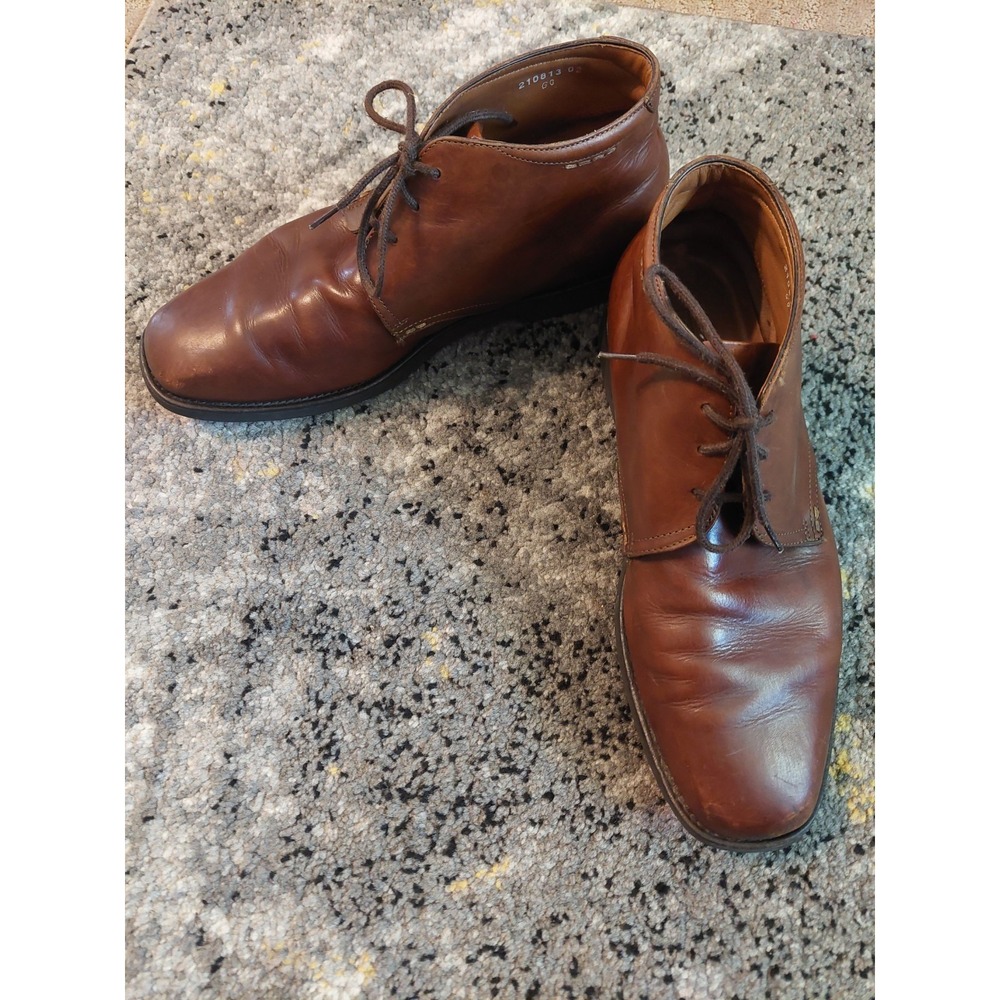 Brown Leather Chukka Ankle Boots Men's Dress Casual Comfortech Cognac Size 10